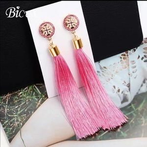 NEW  Bohemian Tassel Crystal Long Earrings